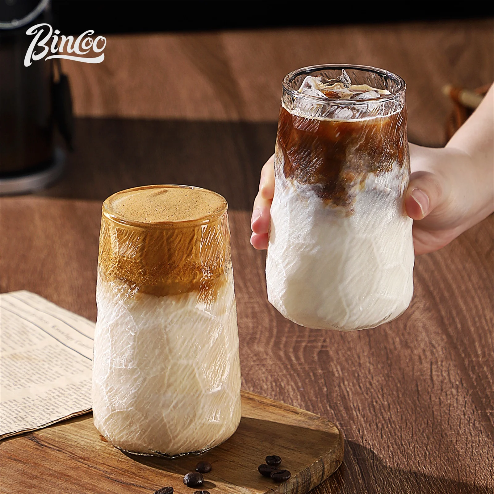 

Коллекция премиум-класса: Стеклянные чашки Bincoo High End в ретро-дизайне для американо, грязного послеобеденного чая, эспрессо и латте