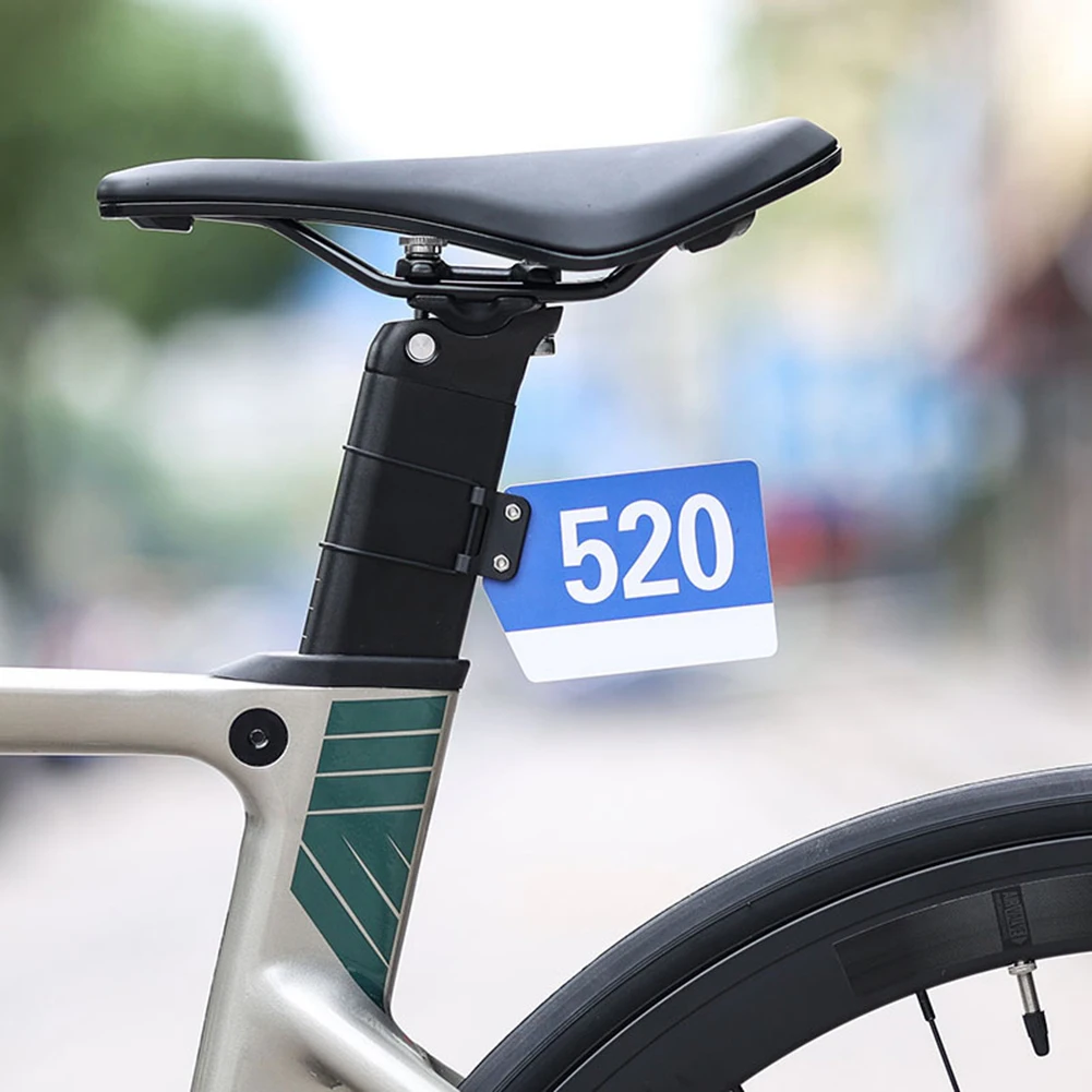 Bicycle Rear License Number Seatpost Quick Release MTB Bike Seatpost Holder Round Road Racing Number Plate Stand Clamp