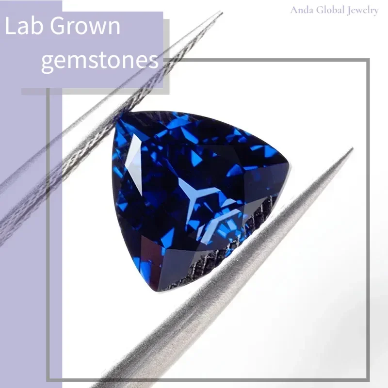 

L-Lab Grown Sapphire Royal BlueColor Trillion Cut AAA+Clarity Gems For Jewelry Setting&Custom Design Selectable AGL Certificate