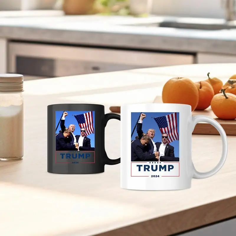 2024 Fight Mug Presidential Election Coffee Cup President Fight Ceramic Water Cup Ideal For Milk Beverage Coffee Tea