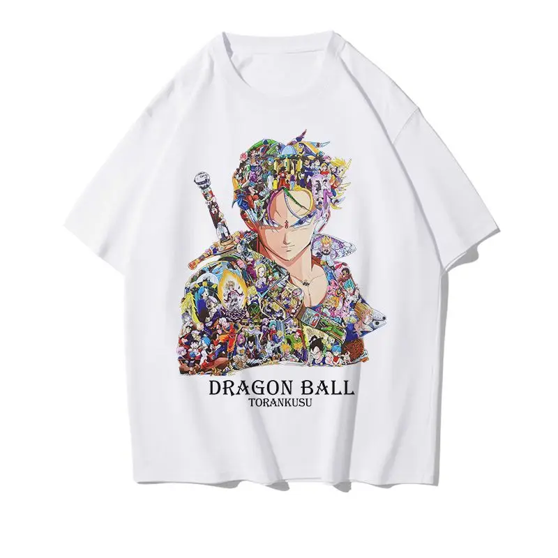 ドラゴンボール綿半袖アニメーション Tシャツカジュアル多用途ルーズ二次元トップ男性と女性のファッション衣類