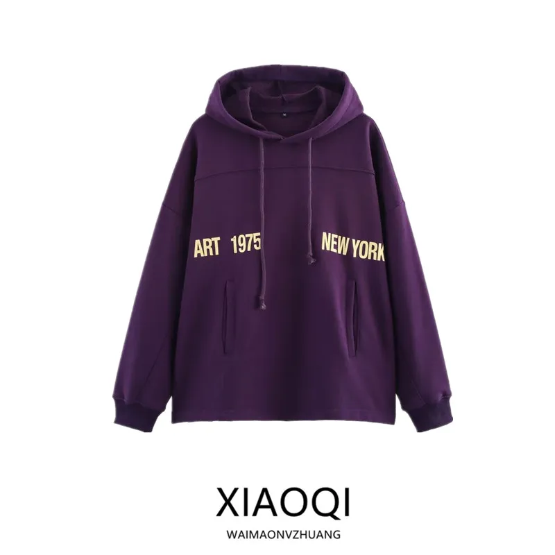 

Свободная женская толстовка с длинным рукавом, цветным принтом, повседневная, осенняя коллекция 2025, новая, в уличном стиле, для города