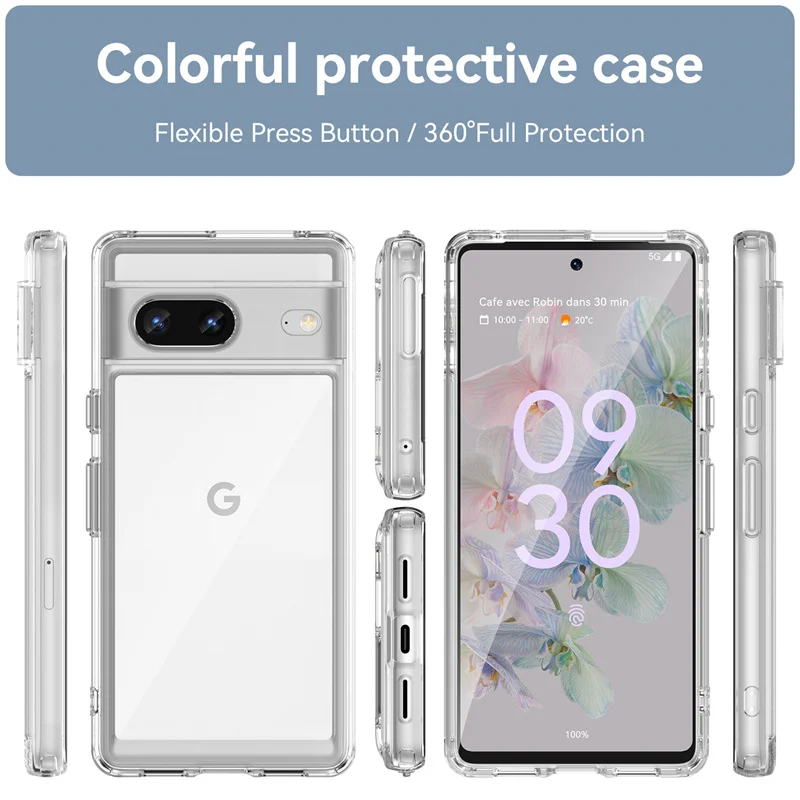 For Google Pixel 7 Case Cover Google Pixel 8 7 Pro 7A Capas Shockproof Clear Transparent Multicolour Fundas Google Pixel 7 Pro