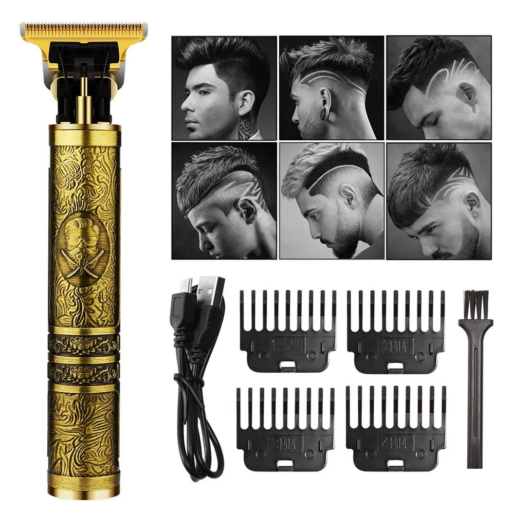 

Vintage T9 hair clippers for barber shop Hair cutting machine Electric trimmer led hair clipper Dragon carving Shaver Beard