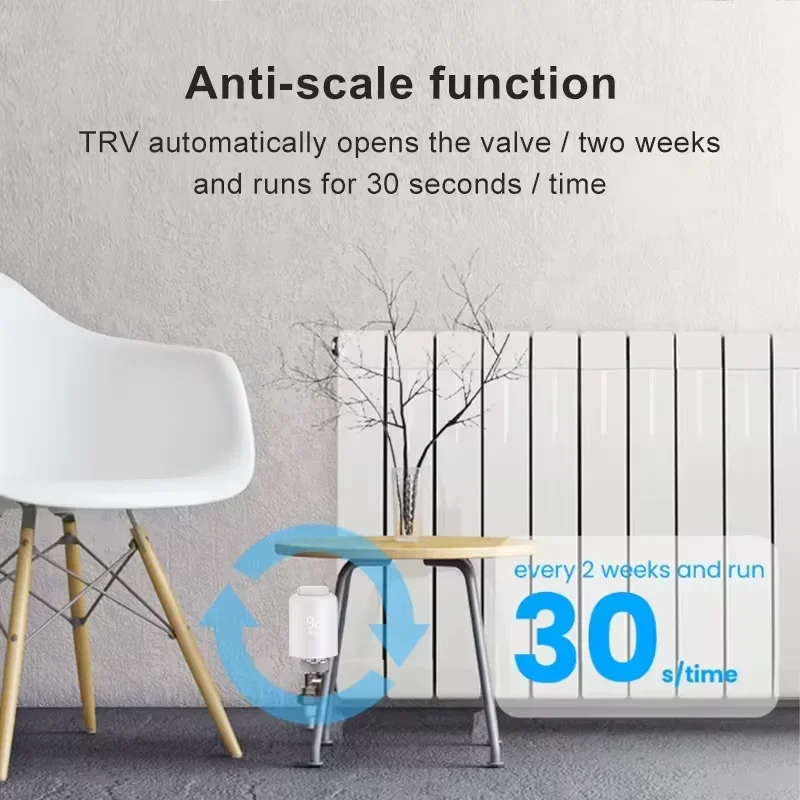 Smart TRV Thermostatic Thermostat Radiator Actuator, Valve Temperature Controller Support Alexa Google Home