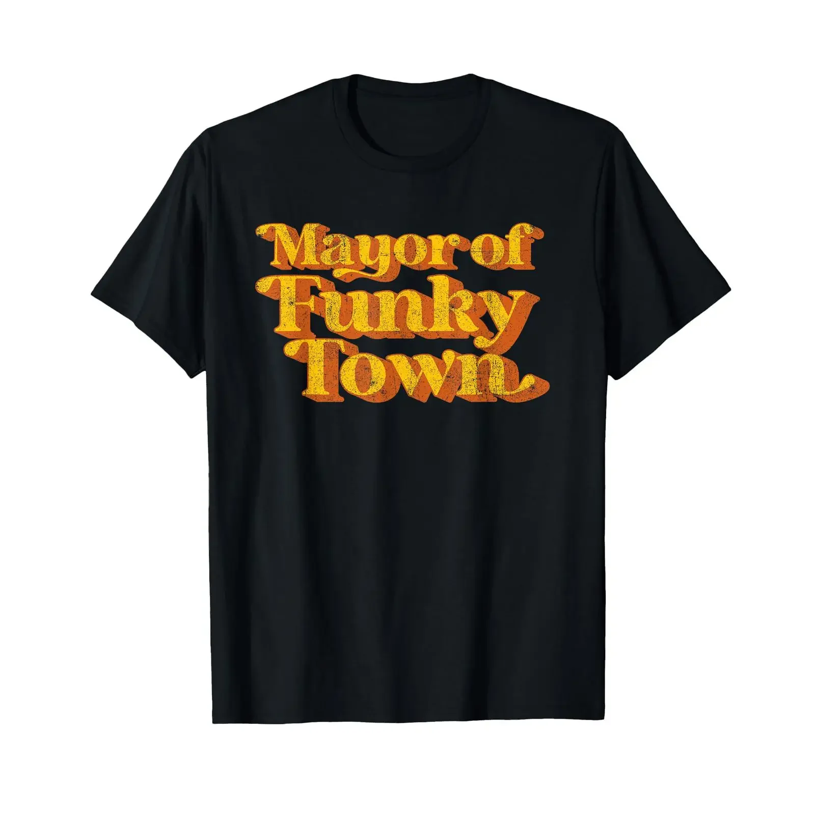 Sponsored Ad Retro Mayor of Funky Town Funny Vintage 70's Disco Party T Shirt vintage Washed Top For Everyday Wear streetwear