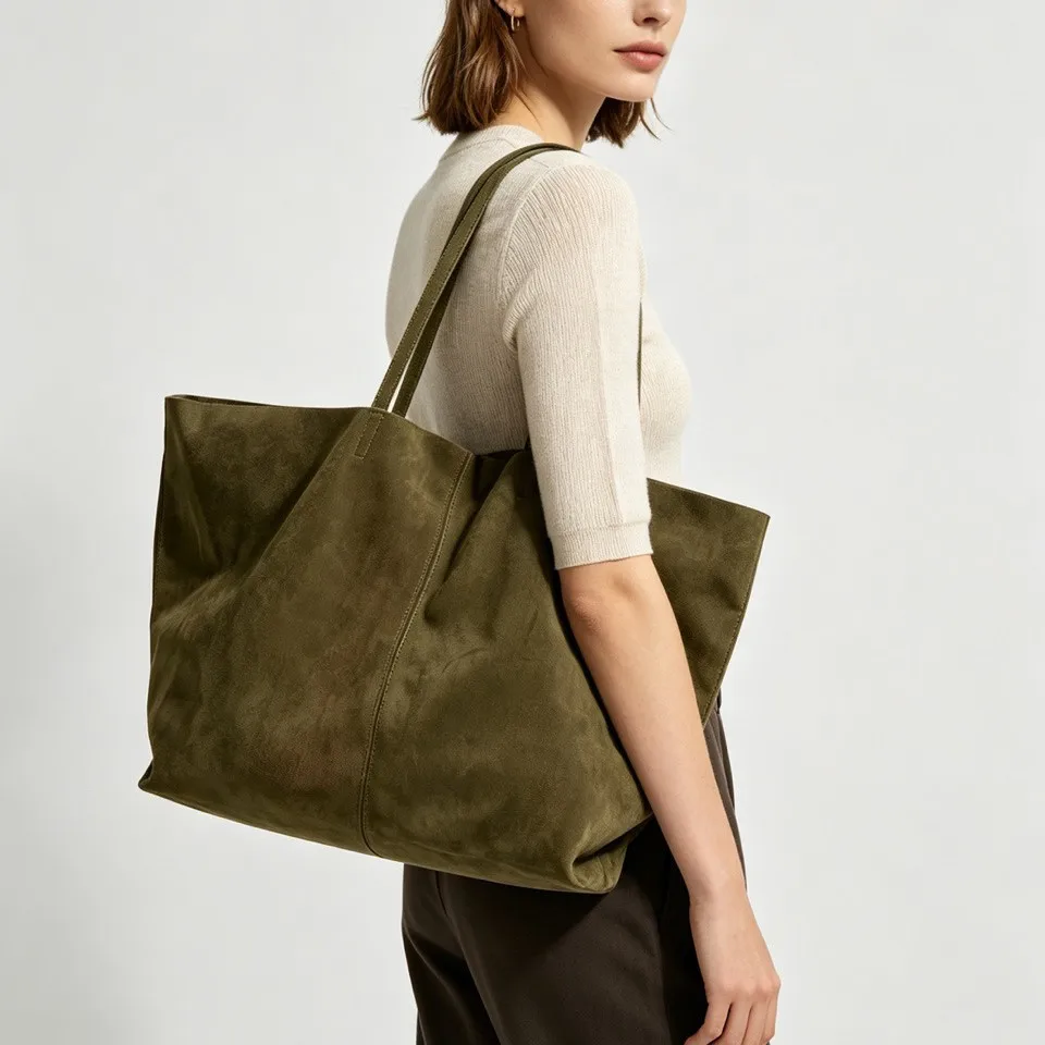 Large Capacity Faux Suede Tote Bag 2026 Fall Winter Women Shoulder Underarm Bag Versatile Commute Handbag