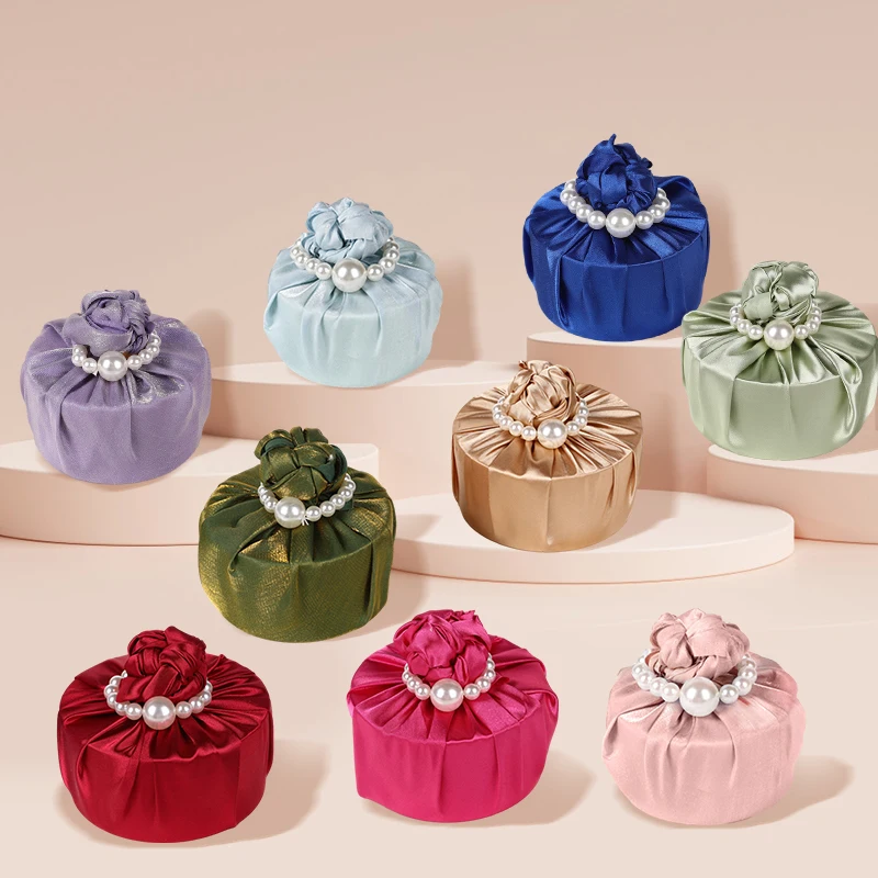 Wedding Candy Box Satin Pearl Gift Box Package Case Jewelry Storage Container Gift Bag Marry Return Gift