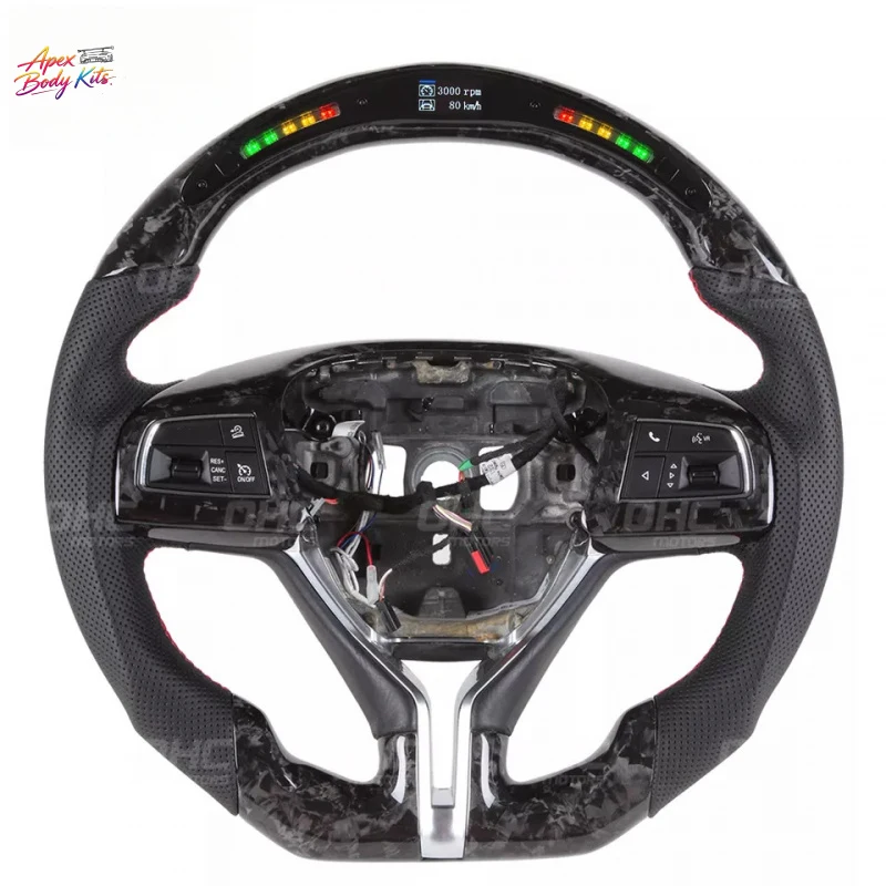 Suitable for Maserati GTGhibli Levante 2013-2020  carbon fiber LED steering wheel with forged pattern