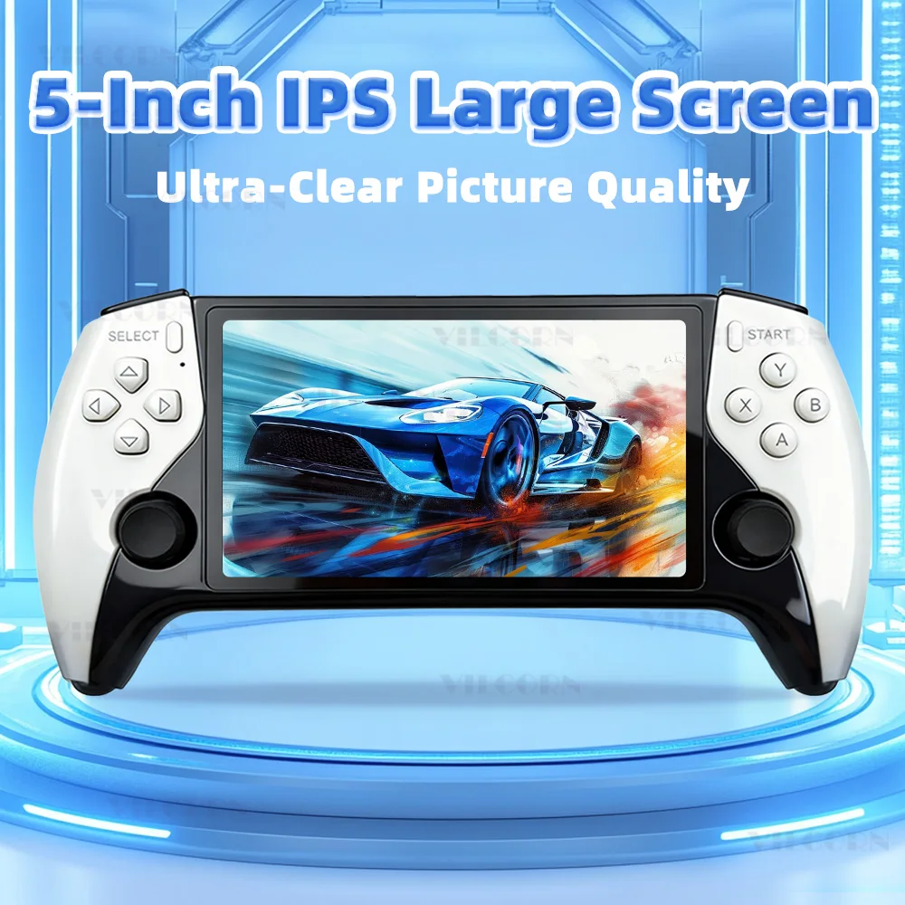 

Игровая консоль SF3500 Retro Game Console【5-дюймовый IPS HD-экран】Портативная игровая приставка с режимами TV/портативный/настольный режимы работы, с беспроводным джойстиком FHD