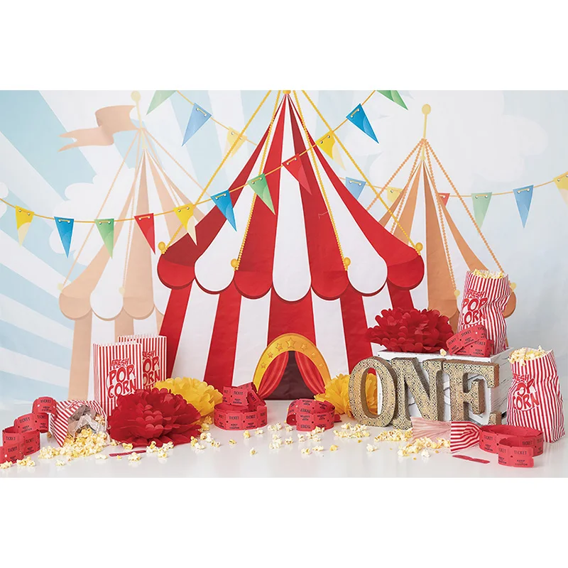 Avezano Circus Food Photography Backgrounds Newborn 1st Birthday Party Cake Smash Decoration Backdrop For Photo Shoot Props