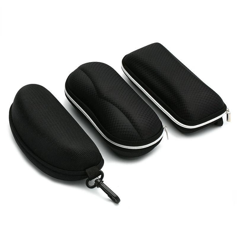 Zipper Women Men Black Glasses Case Portable Sunglasses Case Zipper Bag Hard Eye Glasses Case Glasses Storage Box Bags