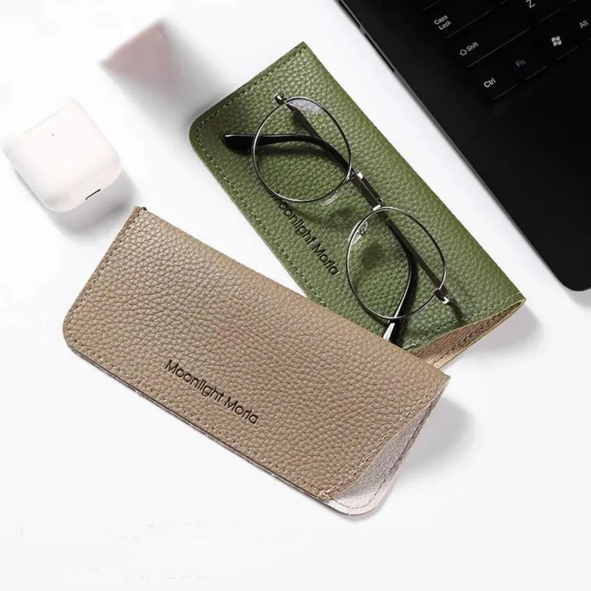 1pc Fashionable PU Leather Sunglasses and Reading Glasses Case Portable Eyeglasses Holder Pouch Cover Eyewear Accessories image 5
