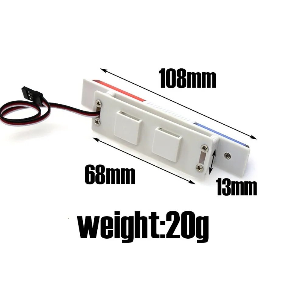 Luz de Flash de policía LED 1/10, 6 modos de simulación, luces alarmantes, piezas de vehículos RC rojo y azul, accesorios de coche RC para Axial SCX10 D90