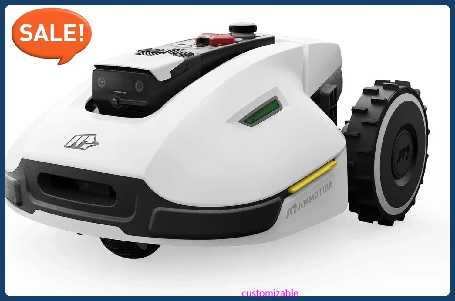 

YUKA 2000 Robot Lawn Mower for 0.5 Acre, Ultrasense AI Vision & RTK Antenna, Auto Mapping & App Control,45% Slope Capability