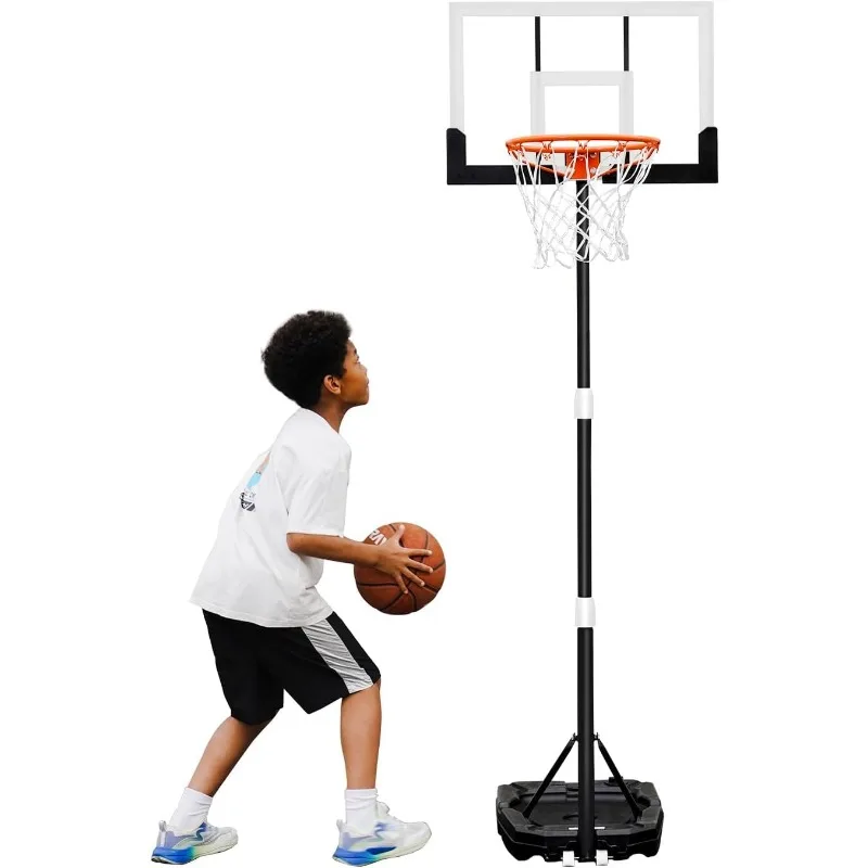 

Seray Kids Basketball Hoop Outdoor 3.2-7.2ft Adjustable, Portable Basketball Hoop & Goals, 29 Inch Shatterproof Backboard