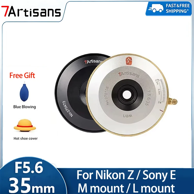 7 Artisans 35mm F5.6 Full Frame Wide Angle Aperture Manual Focus Prime Lens for Sony E A7III A6400 Nikon Z Z6 Leica M M6 M10