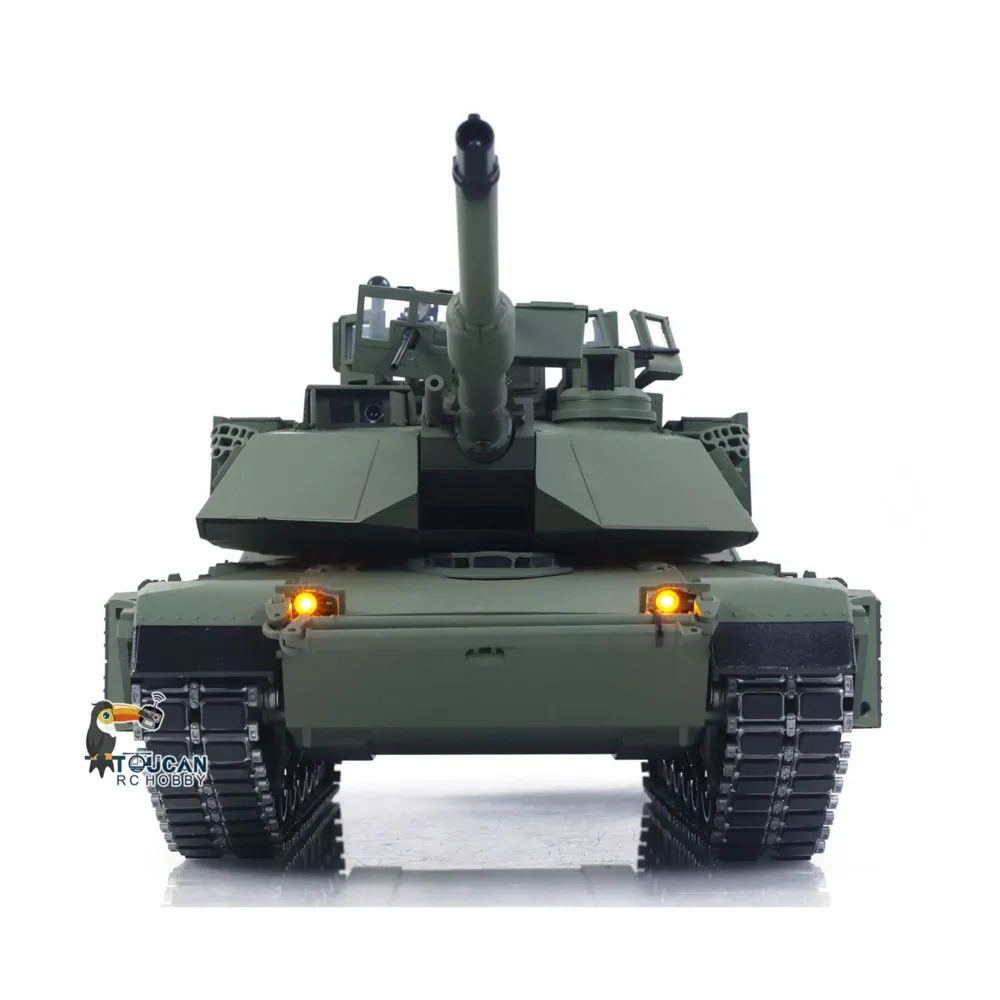 TUSK I TOUCAN 1:16 Metal M1A2 Abrams RC Tank 360 Turret Rotation IR Barrel Elevation Recoil Dual Smoke Units Electric Periscope