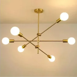 Metal Ceiling Lamp Modern Home Lighting Fixture Sputnik Chandelier Home Decor LED Light Nordic Postmodern Hanging Lamp