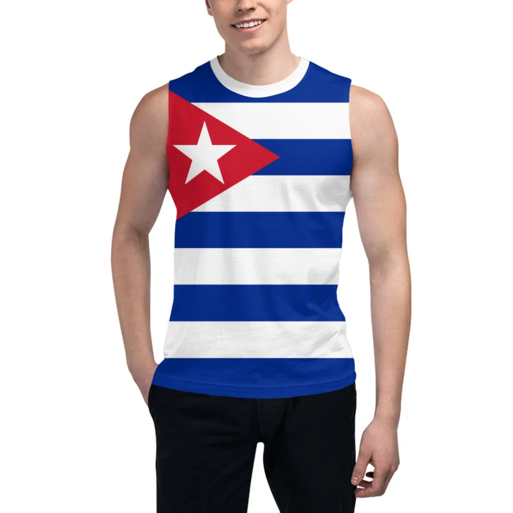 Ärmelloses T-Shirt Kuba-Flagge 3D Herren Jungen T-Shirt Turnhallen Tank Tops Fitness Jogger Basketball Trainingsweste
