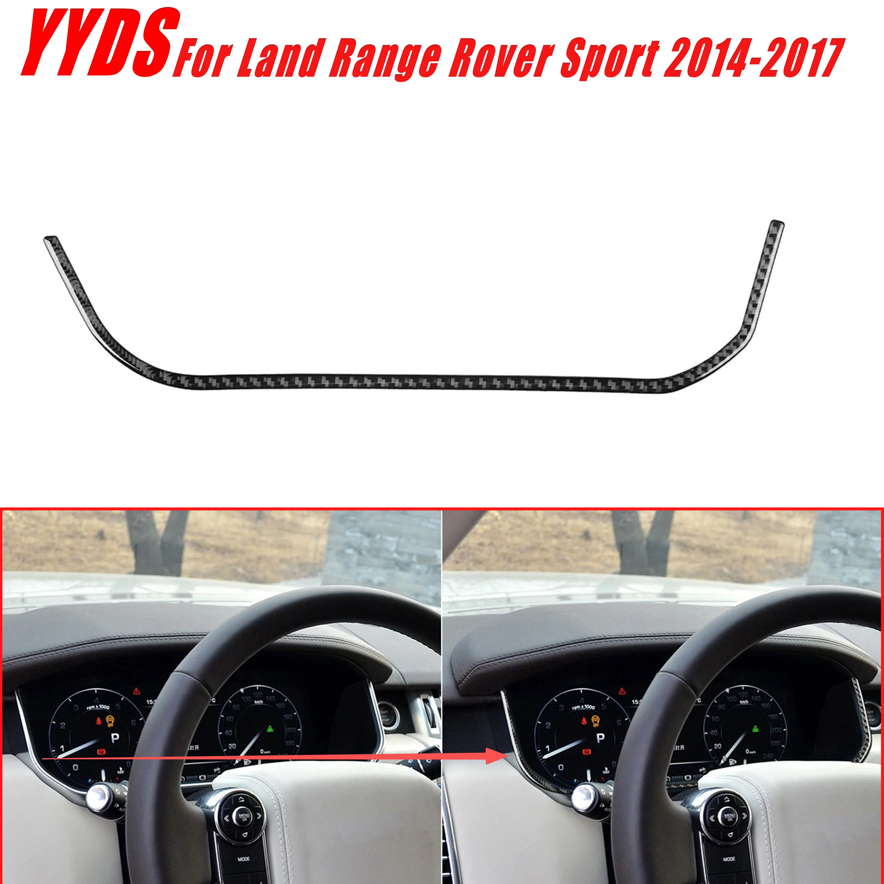 For Range Rover Sport 2014-2017 Real Soft Carbon Fiber Car Interior Dashboard Speedometer Instrument Dial Gauge Trim 1Pc