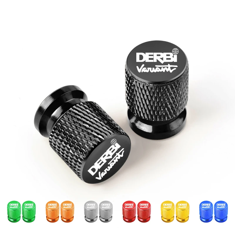 2PCS Motorcycle CNC Tire Valve Air Port Stem Cover Cap Plug Accessories For DERBI DERBI VARIANT SPORT R