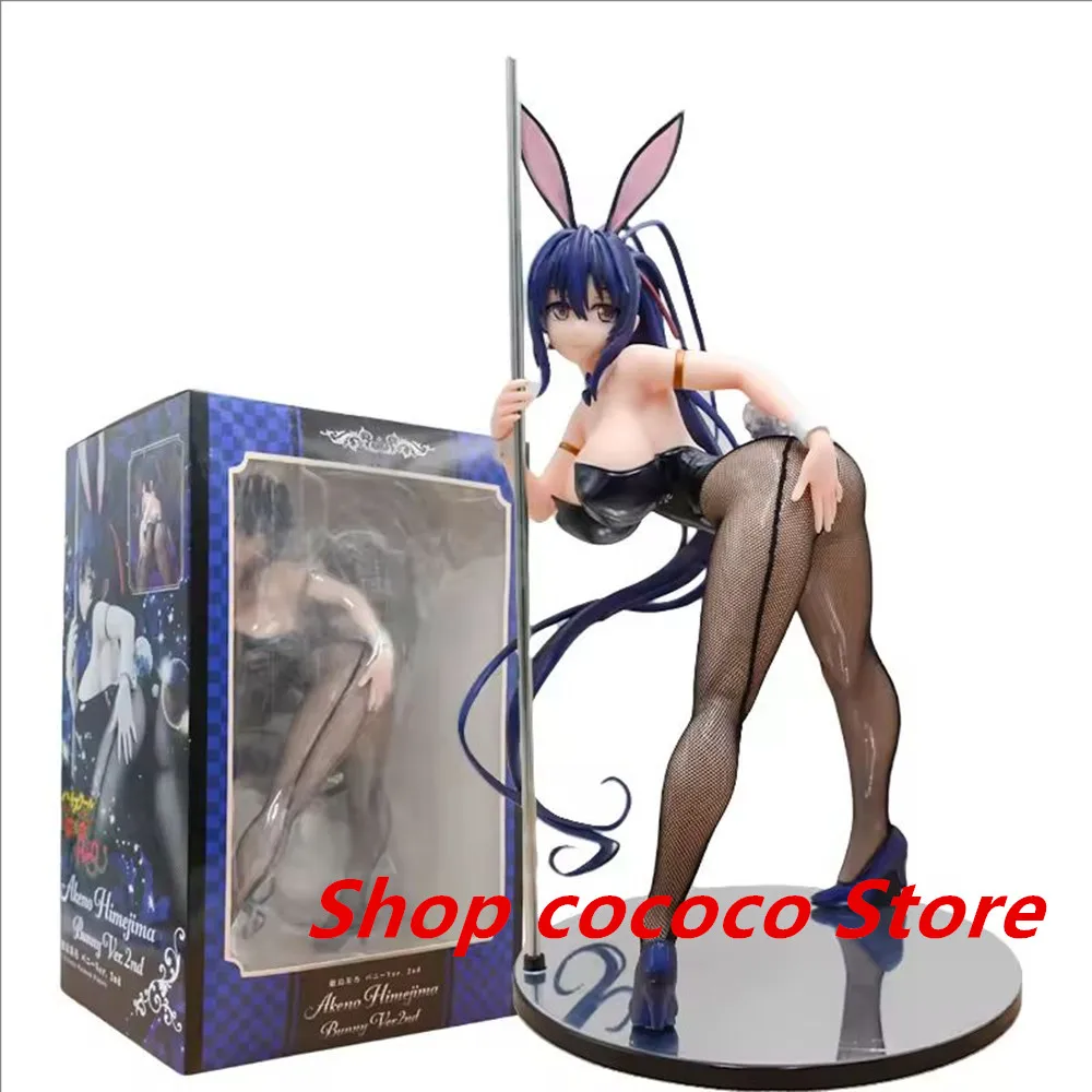 

40 см аниме БЕСПЛАТНАЯ средняя школа DxD Akeno Himejima Bunny Girl ПВХ фигурка игрушки 1/4 коллекционная модель куклы Giftdel кукла подарок