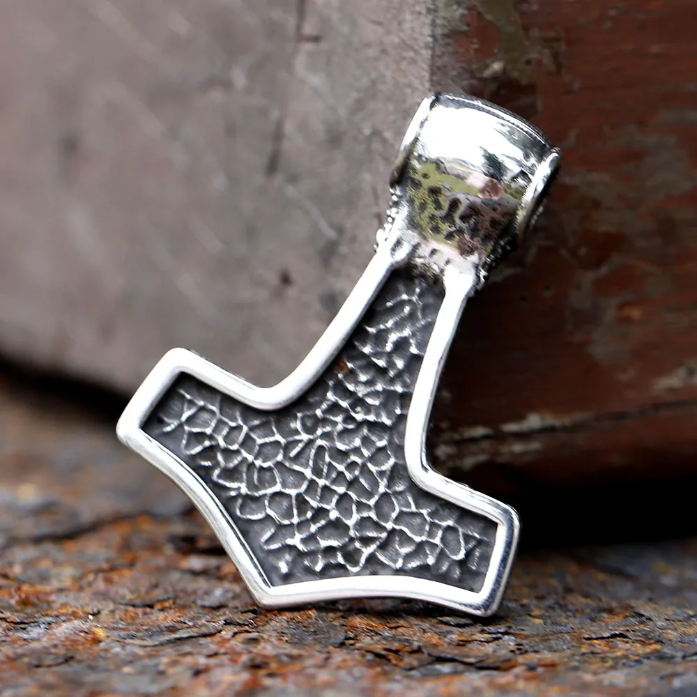 2024 New Fashion Viking Thor\'s Hammer Pendant Raven Pendant For Men 316L Stainless Steel Jewelry Gift