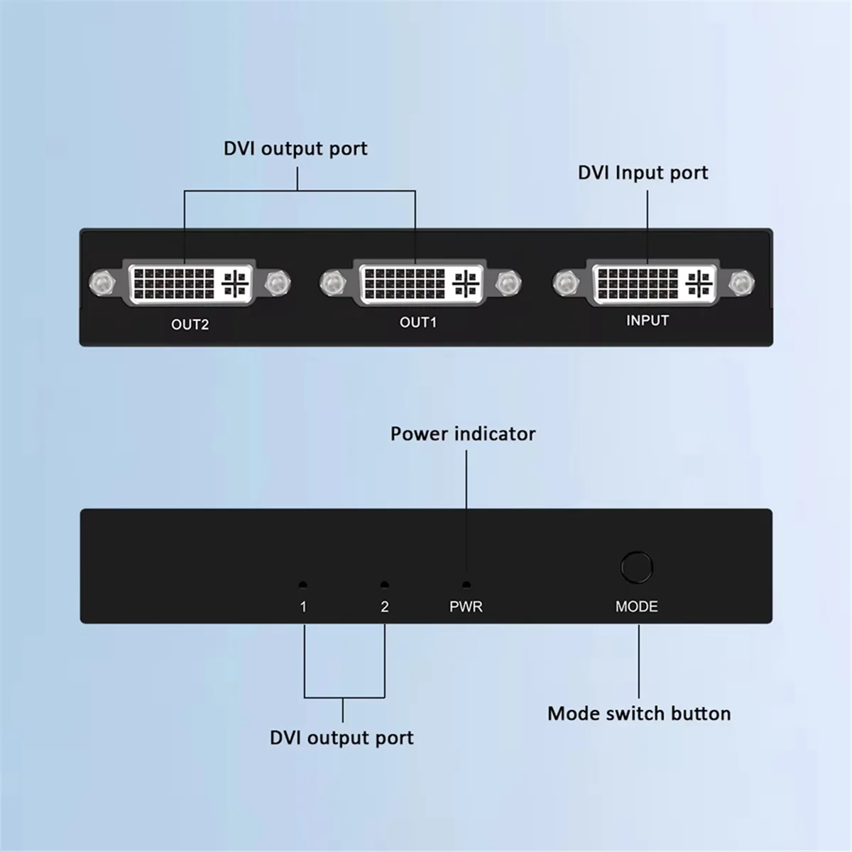 【BAAZ Fast 】DVI Splitter 1X2 Switch Switcher Extender Adapter 1 DVI-D Input and 2 DVI-D Output Dual Display for Display Computer