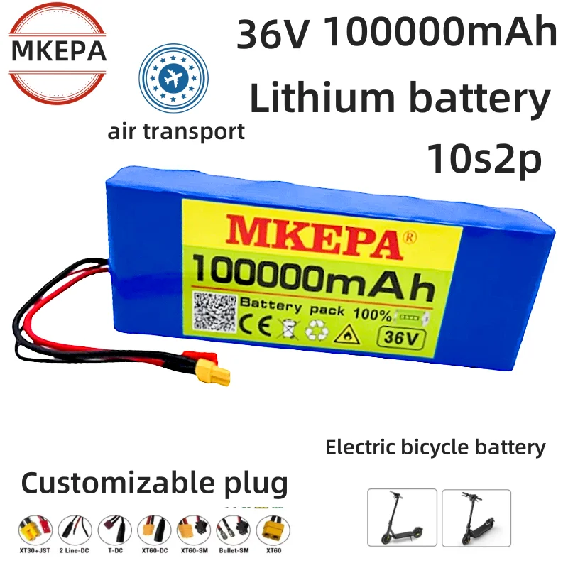 Mkepa 10S 2P 36V 100000Mah 18650 Li-Ion Batterij 1000W Hoog Vermogen En Capaciteit 36V Motorfiets Scooter