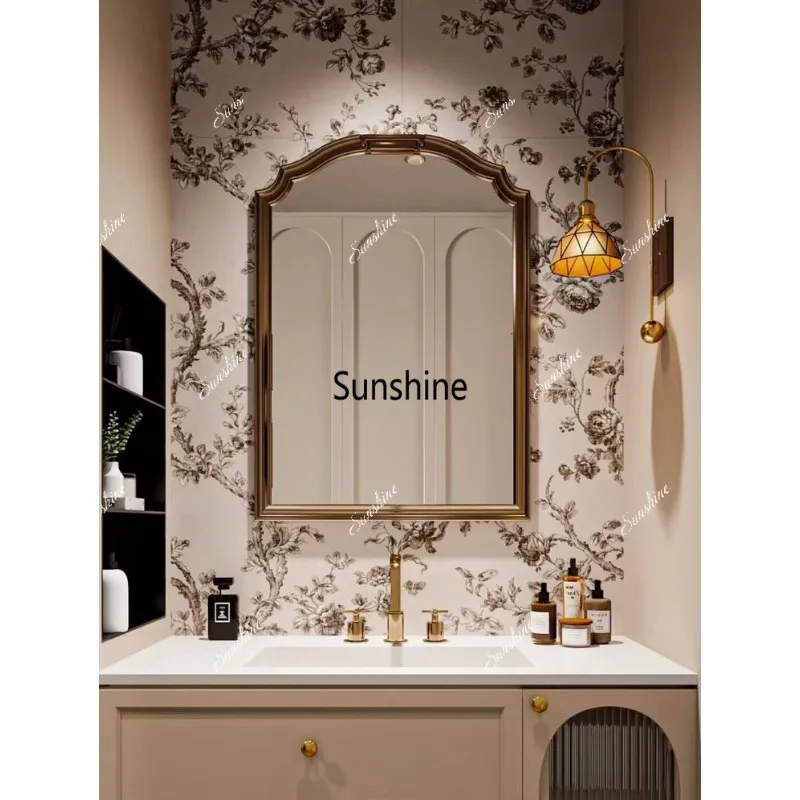 American retro bathroom mirror toilet wall makeup mirror