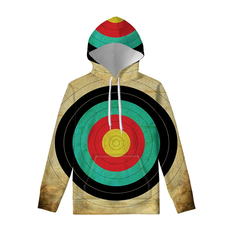 

The new fashion 3D printing shooting bullseye target hoodie for men's long-sleeved pullover, sweatshirt top street casual hoodie