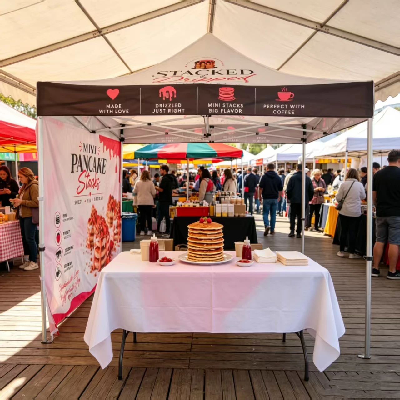 Exhibition10x10ft Custom Canopy Tent with Frame - Printed Advertising Marquee Gazebo for Trade Show Events Vendor Flags