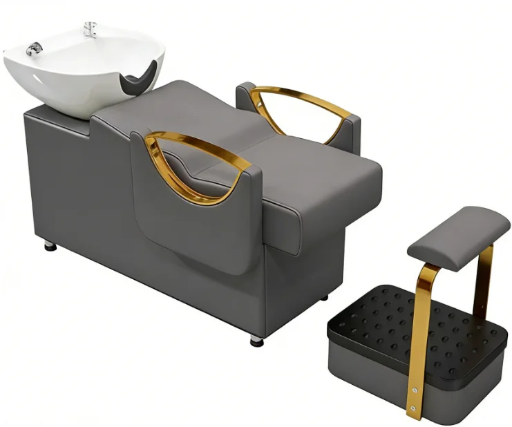 Luxury  Stainless Steel Salon Spa Shampoo Bowl and Electric Chairs for Hotel Use