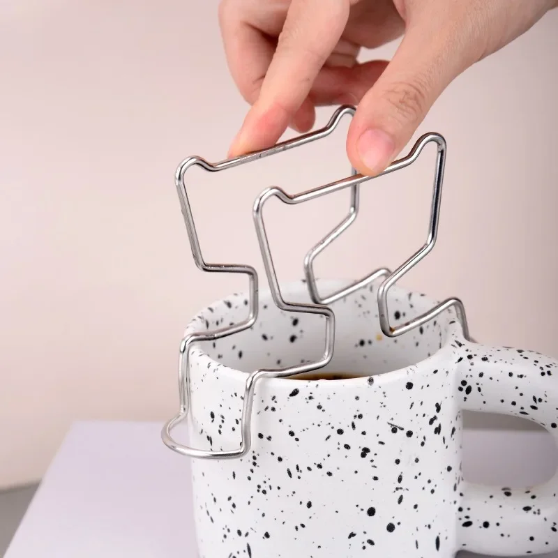 Portable Hanging Ear Coffee Holder Stainless Steel Filter Bag Holder Hand Brew Coffee Filter Paper Drain Holder Barista Tool