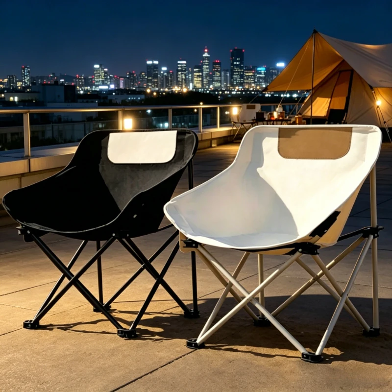 Silla plegable de tela Oxford para exteriores, tamaño extragrande con bolsillo lateral, ligera y portátil para el ocio diario al aire libre