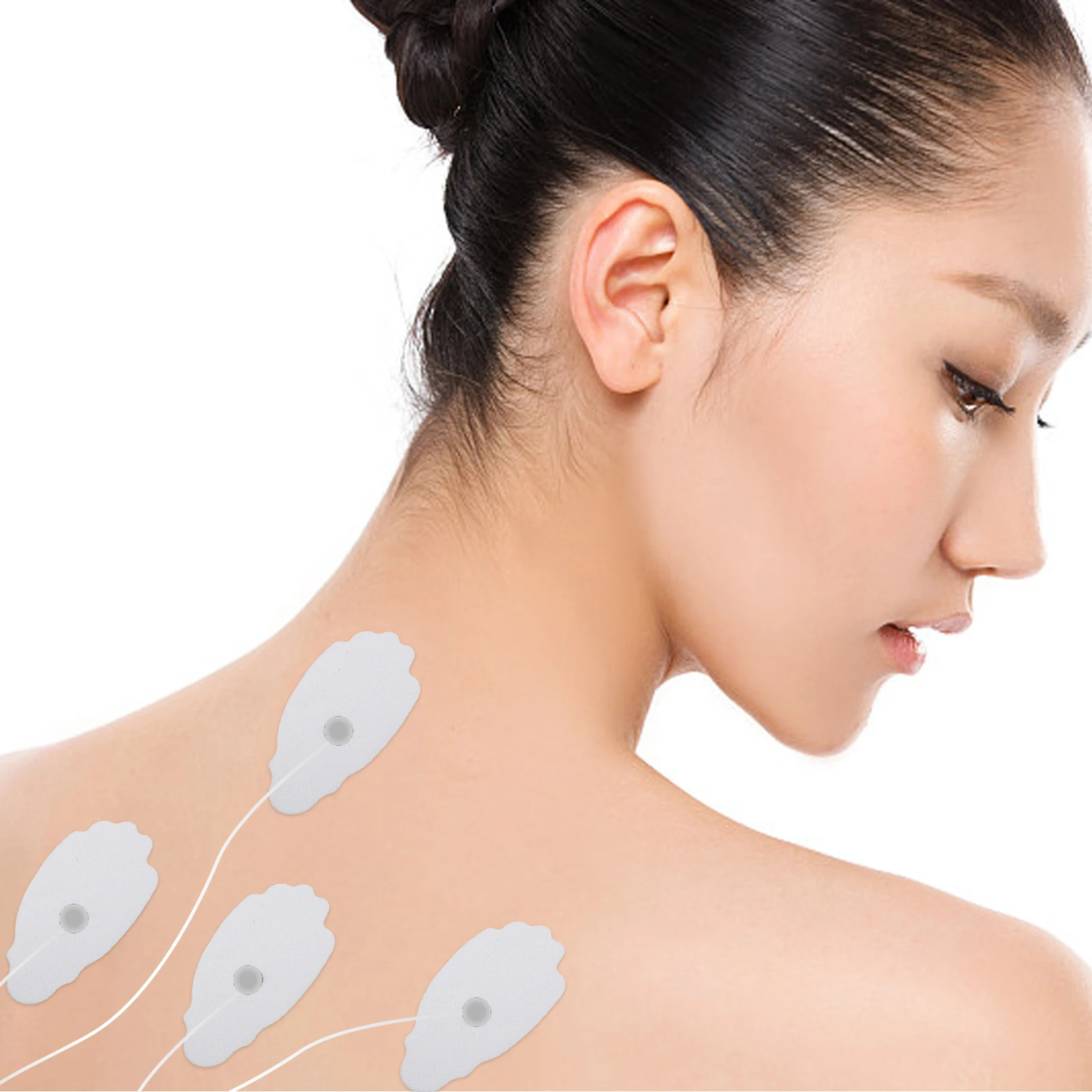 

10 Pcs White Hand Shaped Silicone Massage Pads Reusable Electrode Cloth Flexible Unit Physiotherapy Household Patch Body
