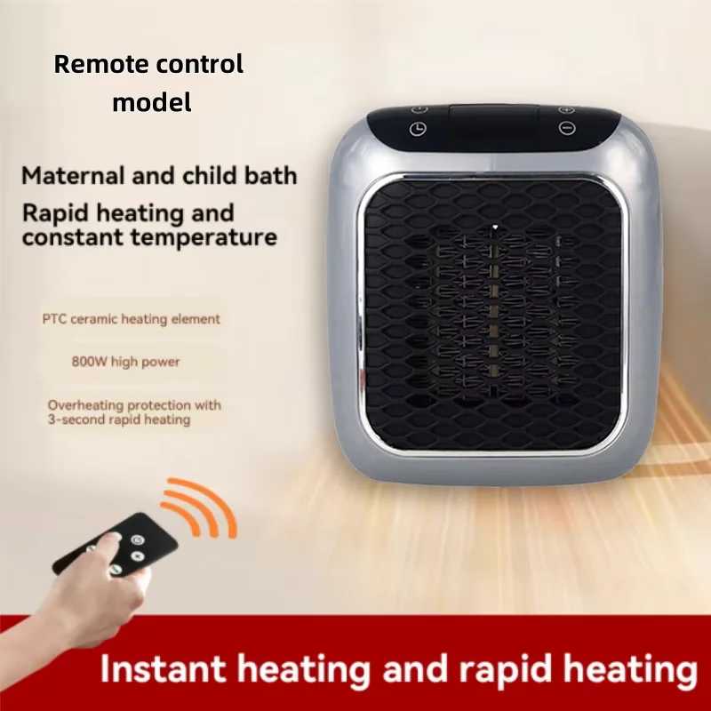 Small Heater Wall Mounted PTC Ceramic Heater Mechanical Electric Heater with Remote Control Small Home Bathroom Home Heating