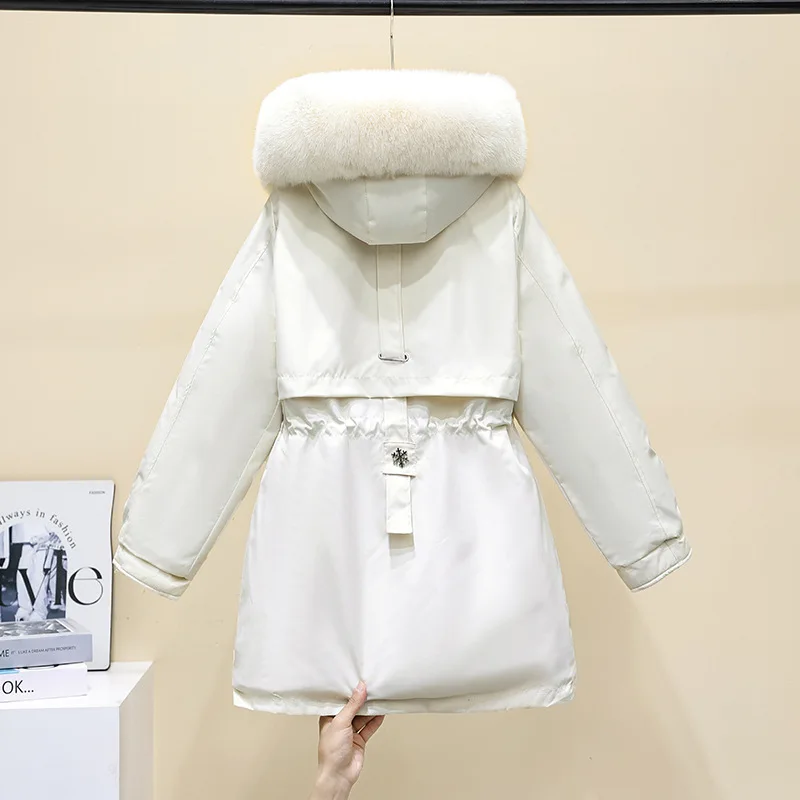 [Klaar voorraad] Hoge kwaliteit dames winter dikke warme katoenen jas dames parka snoek katoenen jas fleece verdikte warme parka