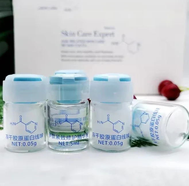 

Freeze-dried Collagen Thread Ball Set Polypeptide Firming Repair Serum Lift Fade Fine Lines Hydrate Moisturize