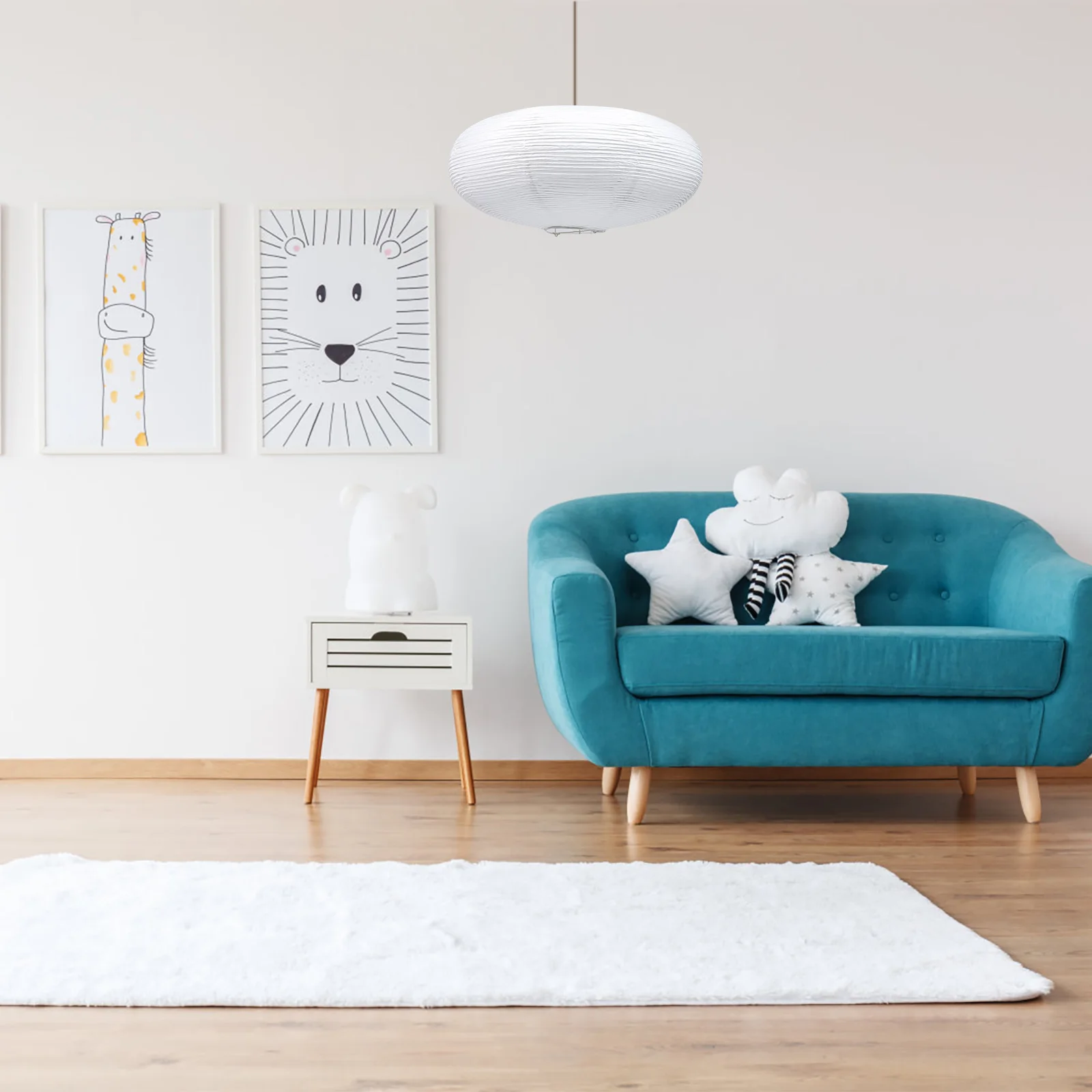 

Japanese Paper Lampshade White Cotton Rice Paper Decor Multi-purpose Lampshade Bedroom Living Room Easy Installation