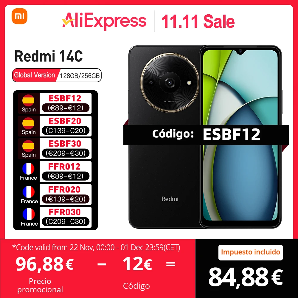 Xiaomi Redmi 14C European Version 4GB+128GB MediaTek Helio G81-Ultra 6.88