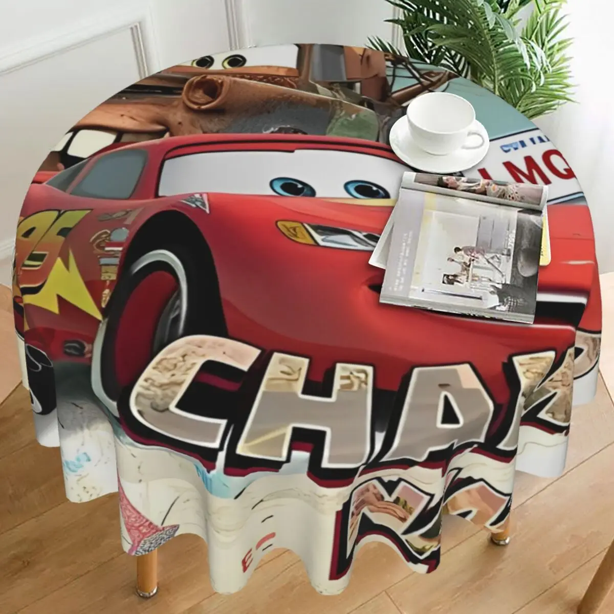 

Lightning Mcqueen Tablecloth Protector Round Table Cover Vintage Graphic Table Cloth For Events Christmas Party