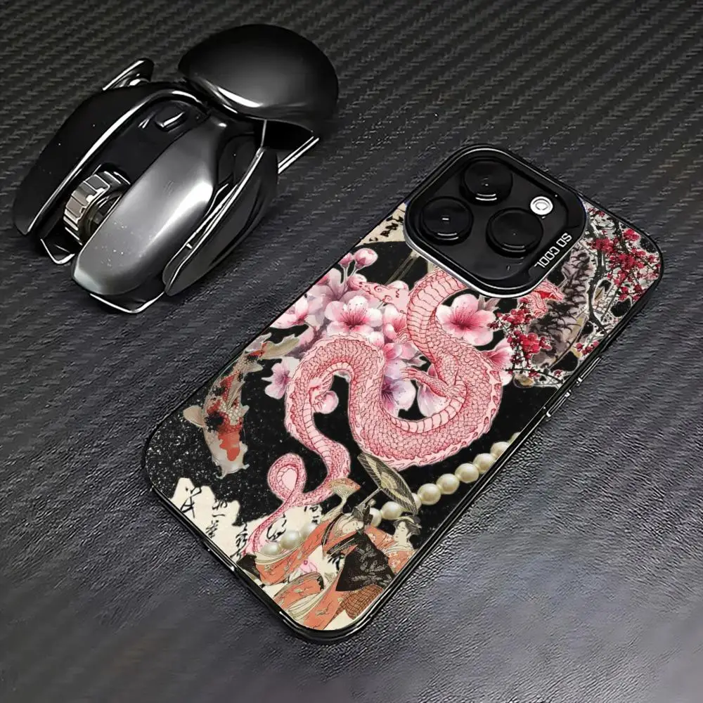 Чехол для телефона с рисунком розового дракона для iPhone 17, 16, 14, 13, 12, 11 Pro/Max/Plus, противоударный задний чехол с защитой от отпечатков пальцев