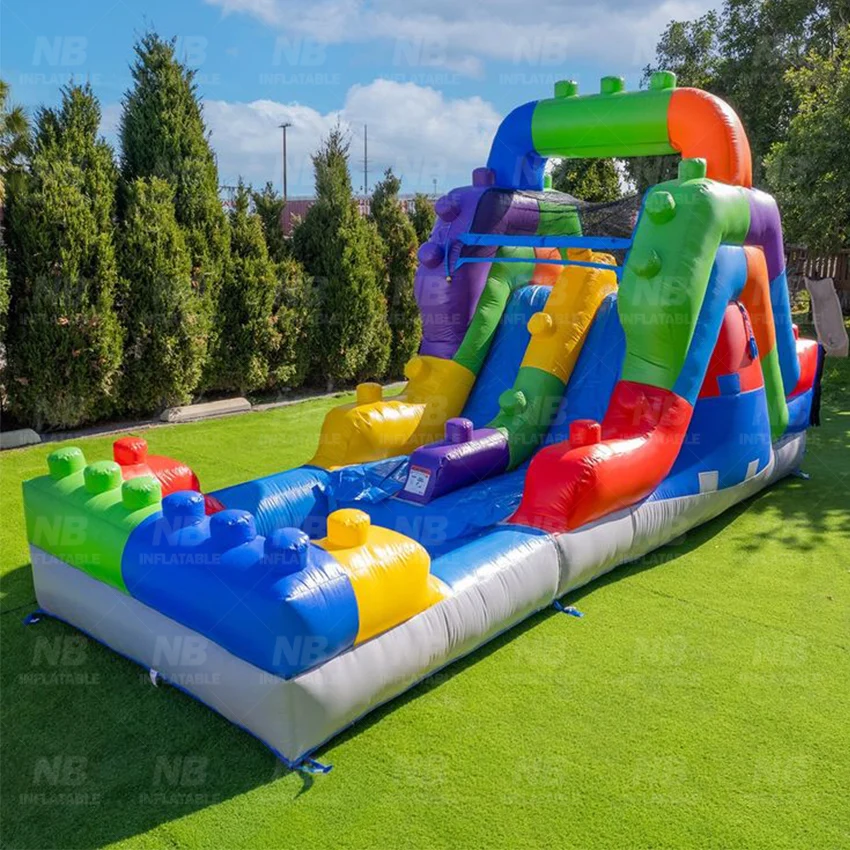

Commercial Inflatable Water Slide Building Blocks Inflatable Wet Slide Blow up Water Slide for Rent Business