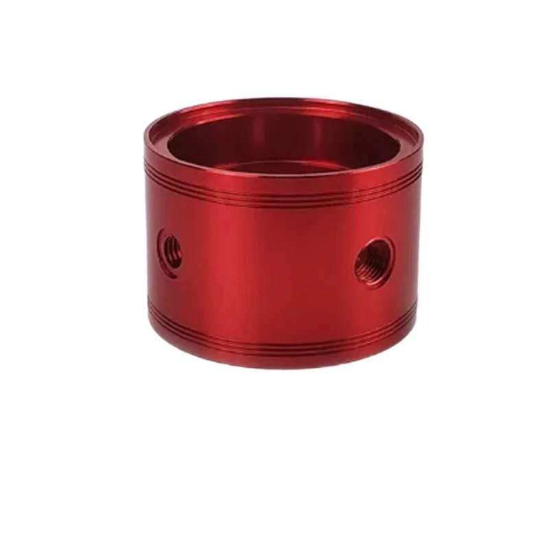 

CNC machined red anodized aluminum alloy precision bushing porous locating ring