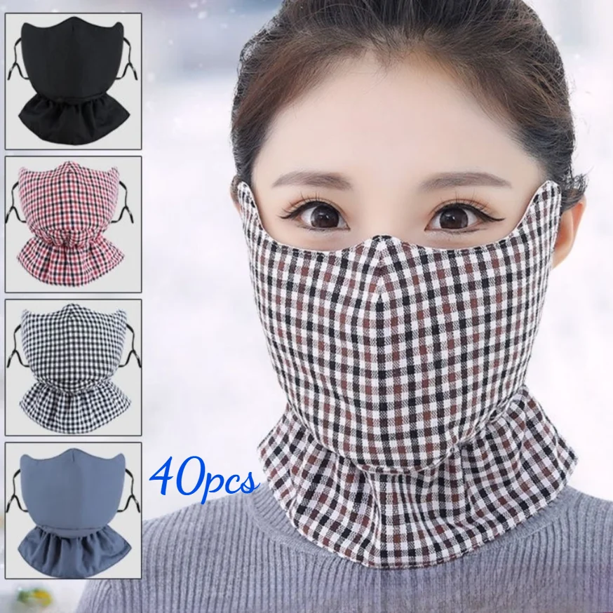 40-1pcs Autumn Winter Half Motorcycle Face Mask Cold-proof Fleece Warm Outdoor Windproof Hiking Camping Cycling Ski Breathable