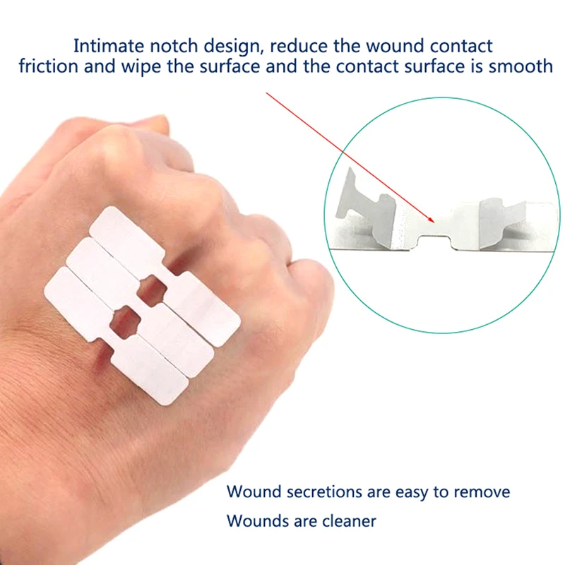 10pcs Disposable First Aid Wound Suture Patch Outdoor Wound Adhesive Tape Wound Closure Bandaid Emergency Kit Bandages Aid