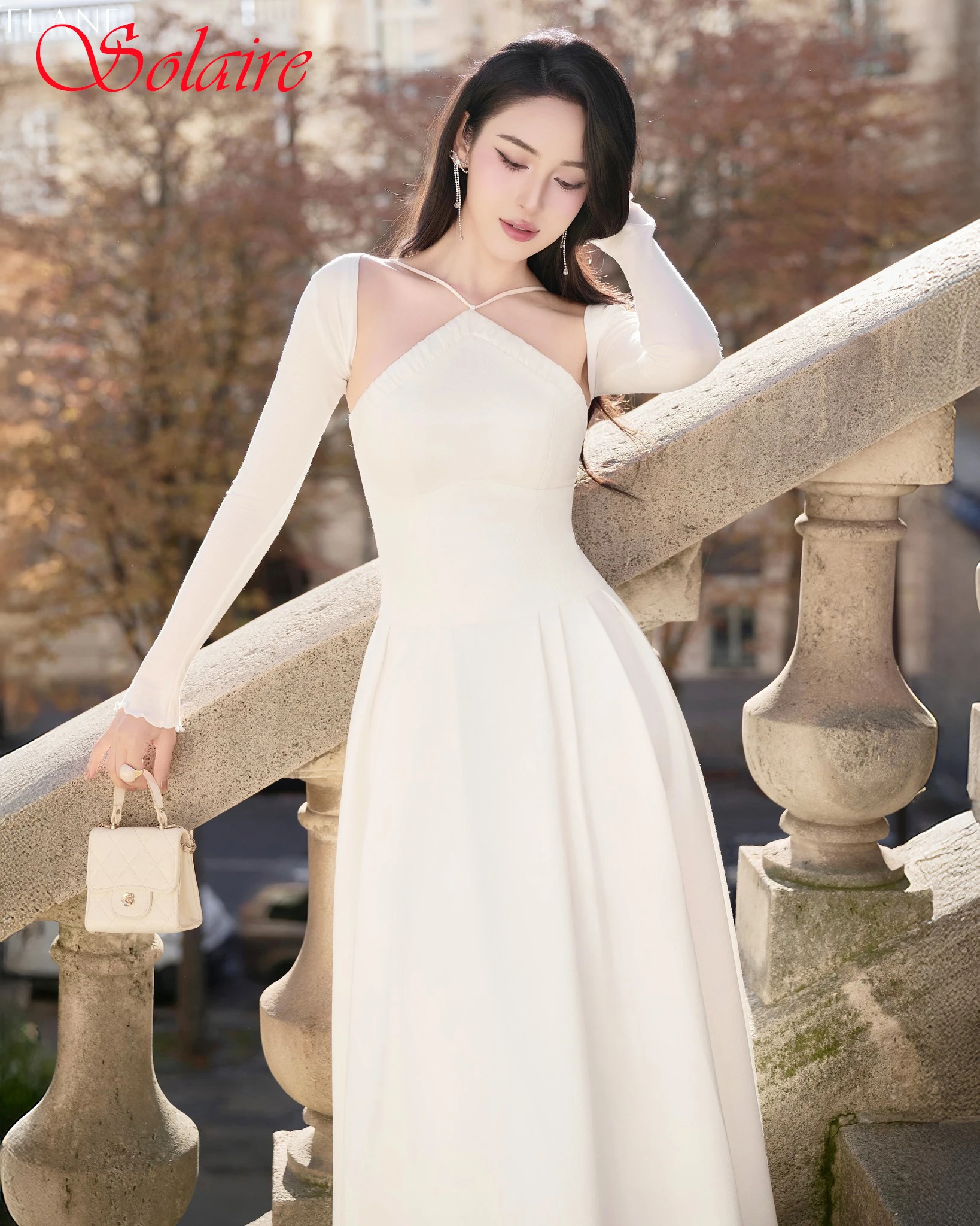 تخصيص ألف خط الخامس الرقبة طويلة الأكمام فستان سهرة أنيق الحديثة عالية الجودة فساتين المشاهير موضة فستان حفلة موسيقية حساسة #1