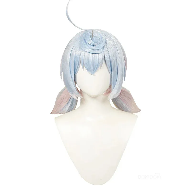 لعبة wiwiwi 123sigewinne Genshin Impact cosplay DOKIDOKI Fontaine sigerwinne قبعة شعر مستعار قصيرة لطيفة وردية وزرقاء